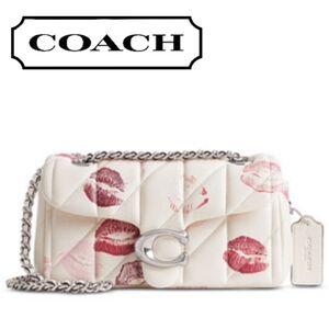 Coach RETAIL Pink Kiss Print Quilted Tabby Silver Hardware (20)